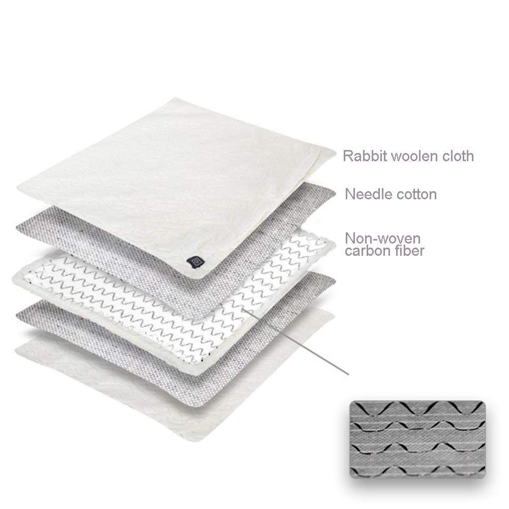 Coperta Elettrica Singola 75 X 130 cm Superficie Bianca Imitazione Interna in Pile + Cotone Ago + Tessuto Non Tessuto + Fibra Di Carbonio Coperta Rilievo Di Calore in Fibra Di Carbonio a Cin