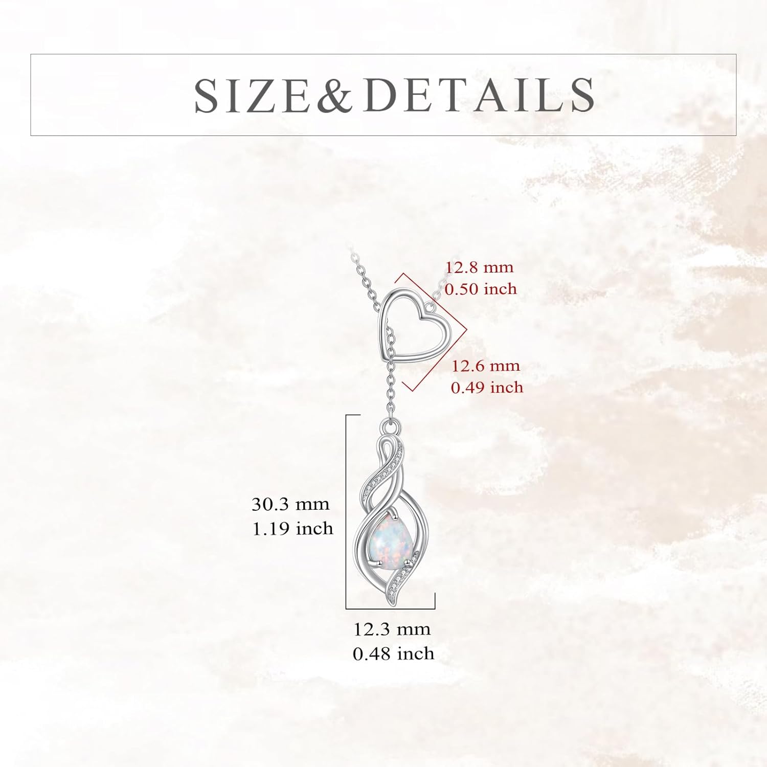 LUHE Infinity Heart Necklace for Women Sterling Silver Infinity Pendant Necklace Opal Pendant Jewelry Heart Gifts - Image 5