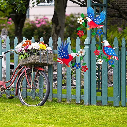 Jfrising 3 Pack Metal Eagle Wall Decor - American Bald Eagle Wall Art Hanging Sculpture Plaque,Handmade Painting Centerpiece Independence Day Patriotic Wall Decorations For Indoor Outdoor Yard #TOP2