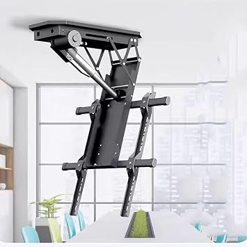 ZCX Adjustable TV Bracket Adjustable Ceiling TV Mount Bracket, Hidden Drop Down TV Lift,Fits 50-90 Inch TVs Motorized TV Stand Electric TV Lift
