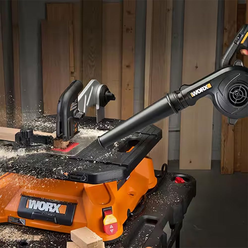 WORX Soplador Ligero 20V Máx. | PowerShare | WX094.9 | No Incluye batería ni Cargador| | 3 velocidades, ergonómico y Potente | Ideal para soplados de Taller Negro
