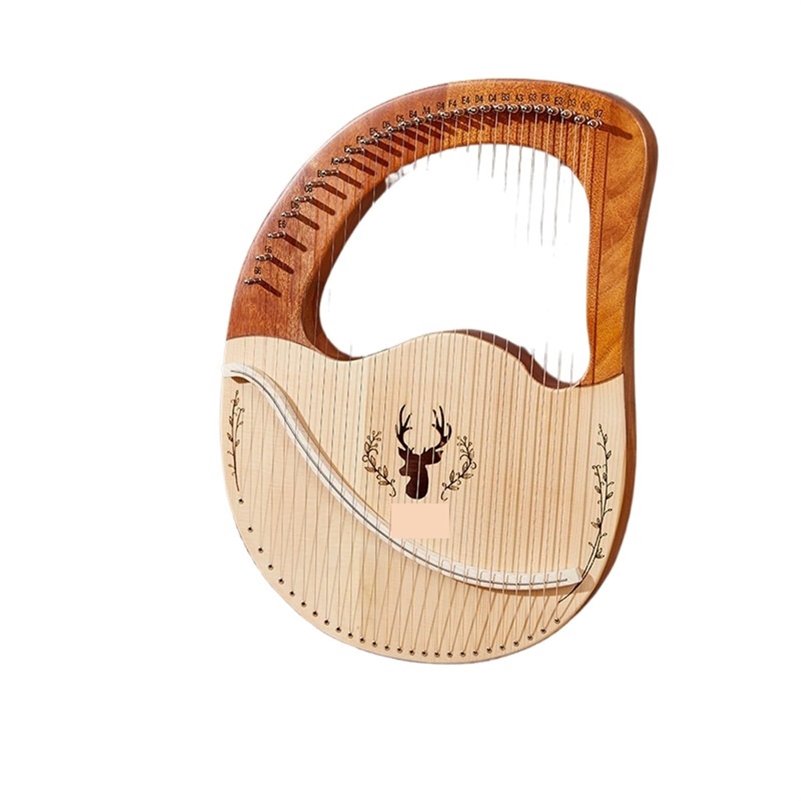 Arpa Arpa a Lira 32/27 Corde Arpa a Lira for Pianoforte Arpa a Lira in Legno massello Completo di Mogano Strumento Musicale Portatile(27 String)