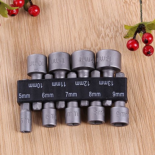image for Noblik 9pcs/set 5mm-13mm 1/4inch DIY Hex Shank Socket Sleeve Nozzles N