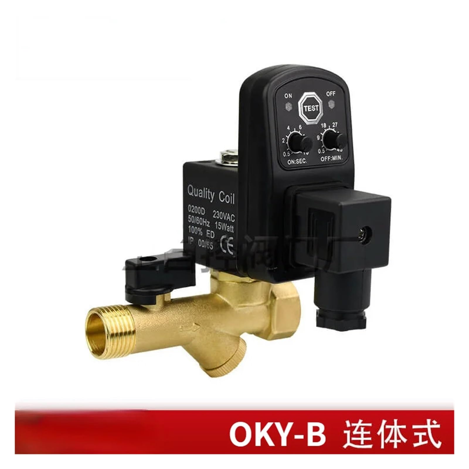 Solenoides, Válvula de drenaje de 1/2 ", compresor de aire electrónico temporizado, tanque de Gas, válvulas de drenaje automáticas de 2 vías for filtros, cilindros de aire, 1 ud.(GREEN_OPT-A)