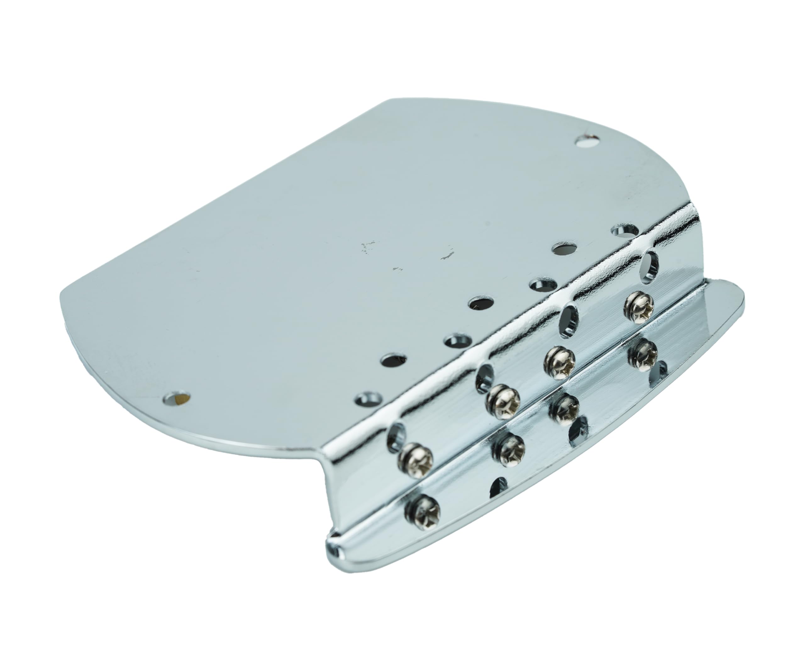 Guyker Bass-Steg-Saitenabstand 19,3 mm, 4 Saiten, feste Bassbrücke mit massivem Messing-Sattel und Eisenplatte (GB1007, Chrom)