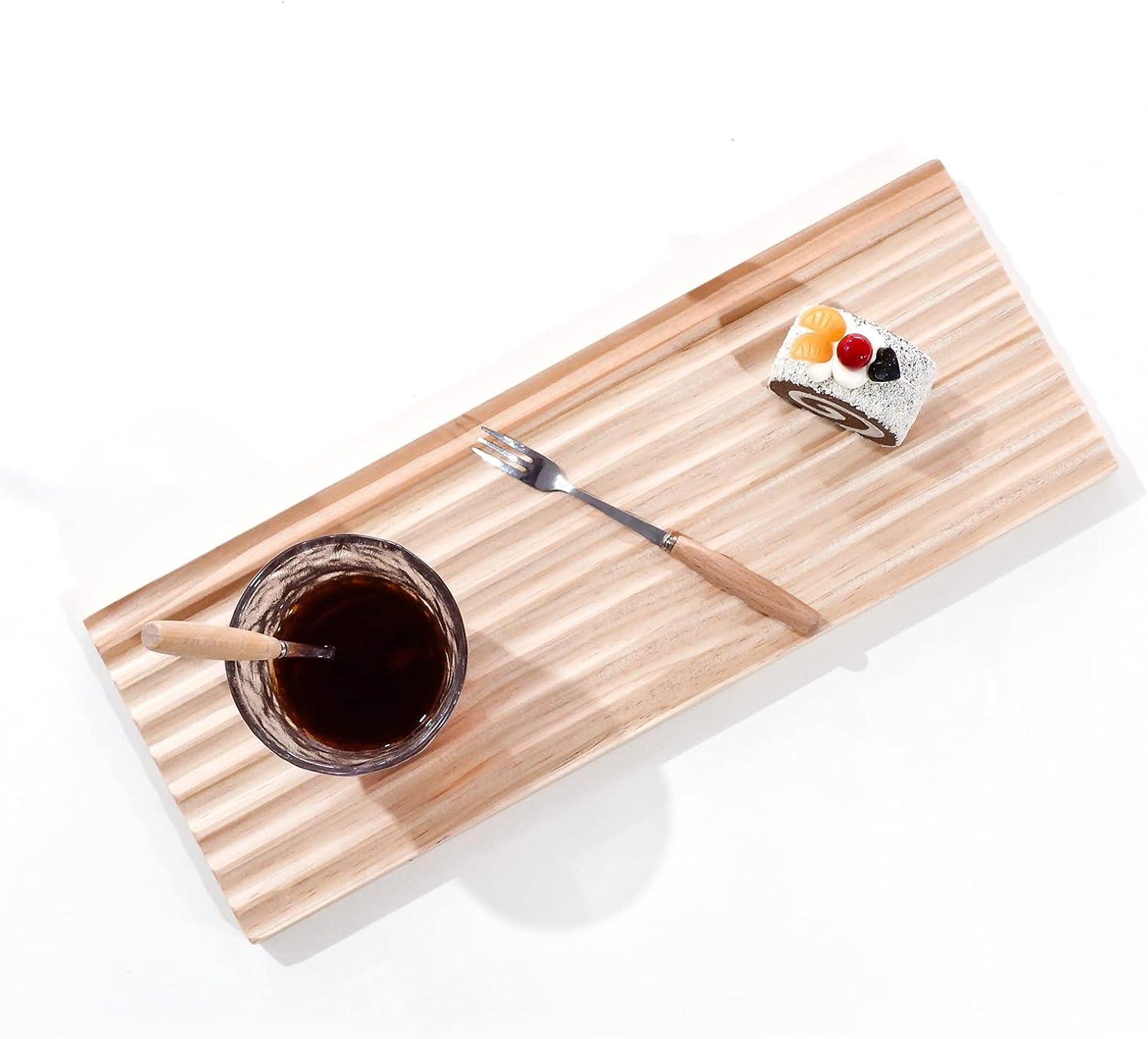 HOMBEMO Wooden Bead Serving Tray, Round Decorative Tray with Wood Beaded Garland for Coffee Table, Wooden Rectangular Pine Wood Cutting Boards : Home & Kitchen