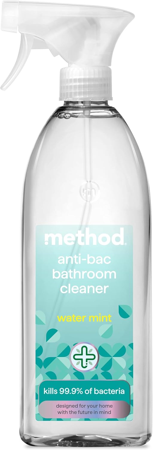 Method Antibacterial Spray Refill, Bathroom Cleaner, Powerful Formula Kills 99.9% of Bacteria, Water Mint Scent, Pack of 1, 1 x 828 ml