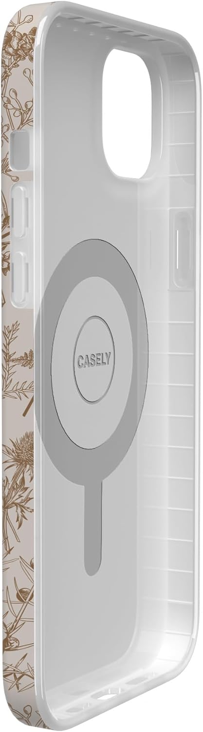 Casely iPhone 13 Case | Beige Garden | Neutral Floral | Compatible with MagSafe | Classic Ultra Slim Design - Image 4