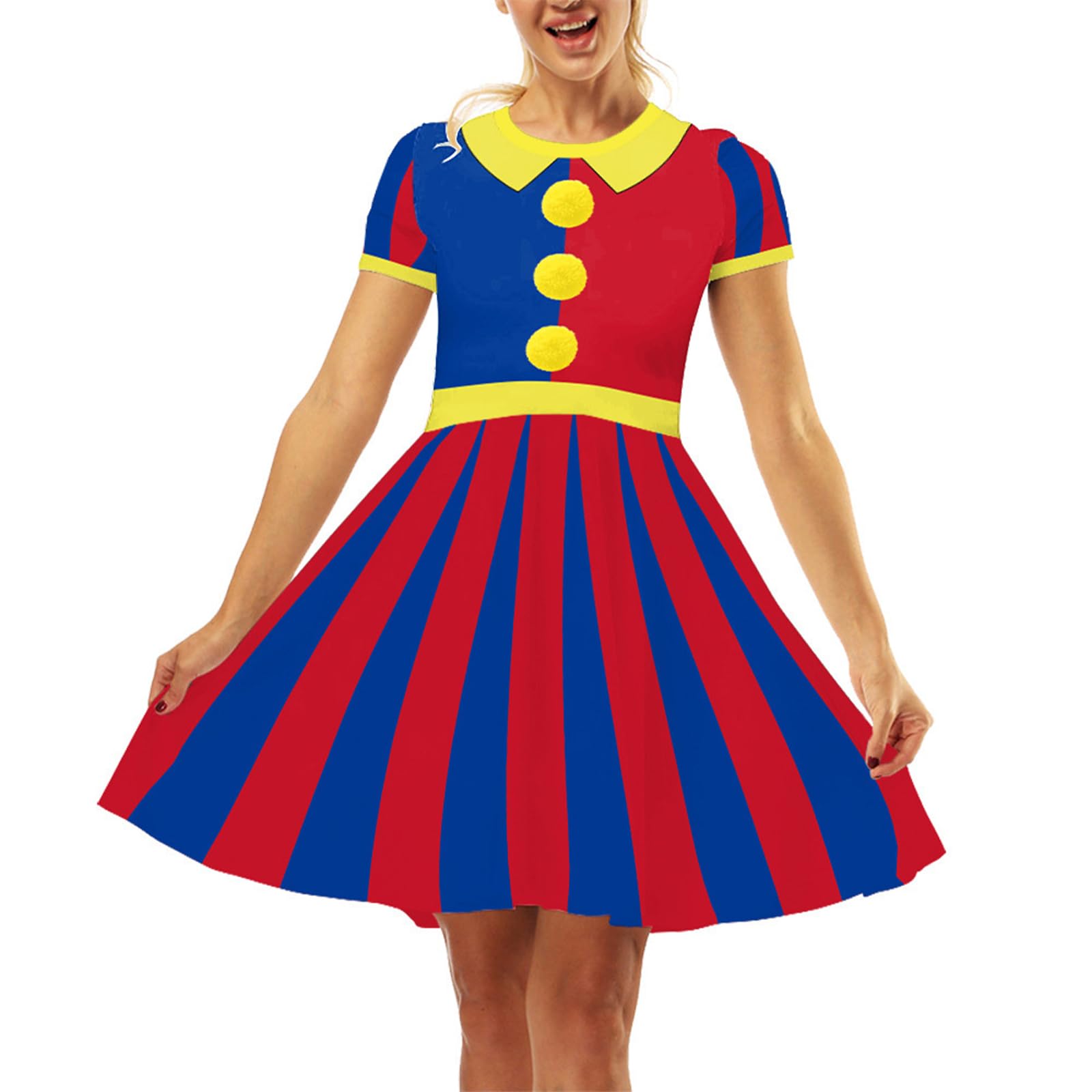 Pomni Clown Dresses for Women Amazing Circus Costume Pomni Costume Anime Character Fancy Dress Cartoon Circus Outifit for World Book Day,Carnival Halloween Cosplay Party โ image 1