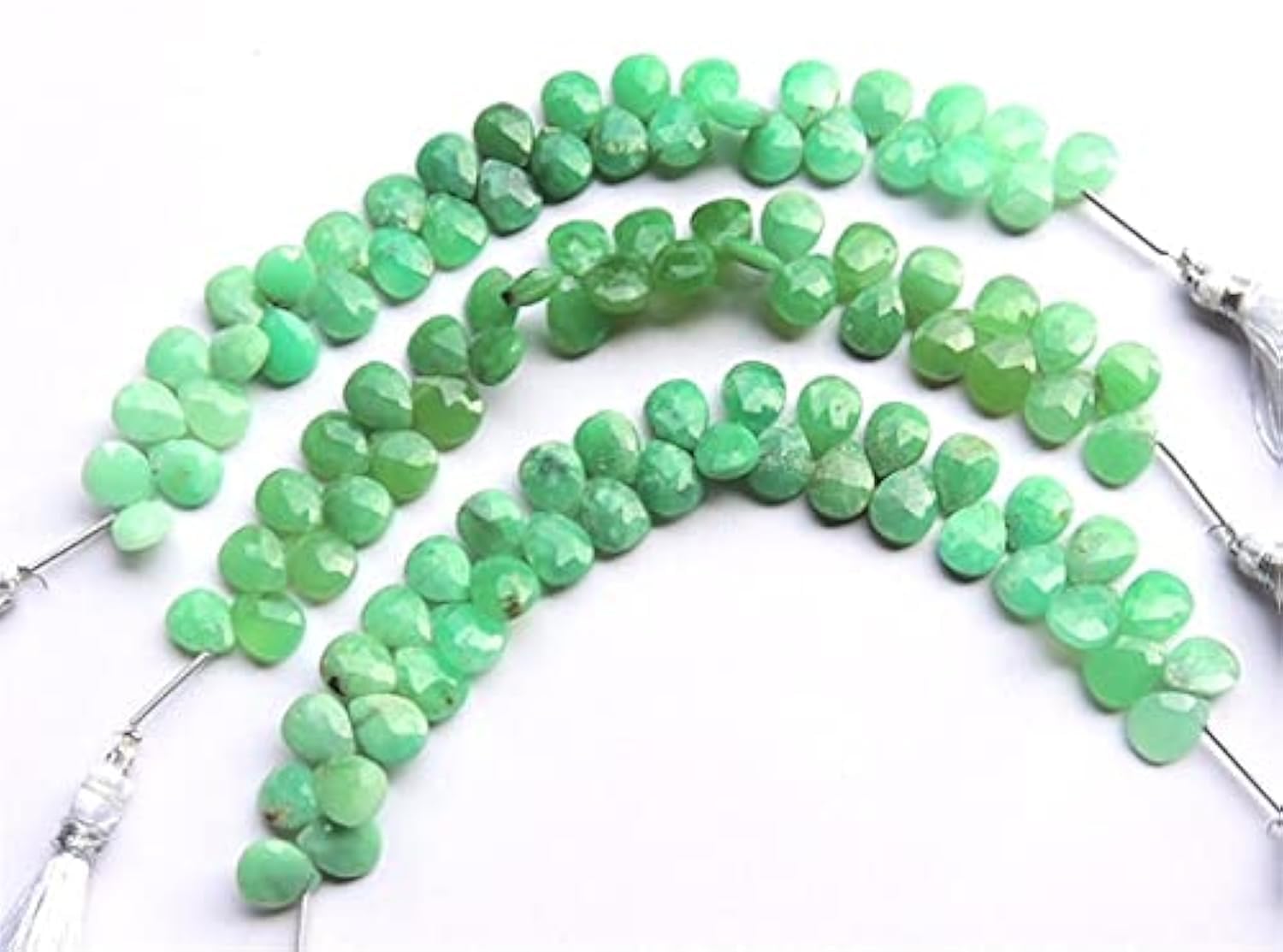 Chrysoprase en poire LKBEADS : insufflez une énergie de fraîcheur poétique à vos bijoux
