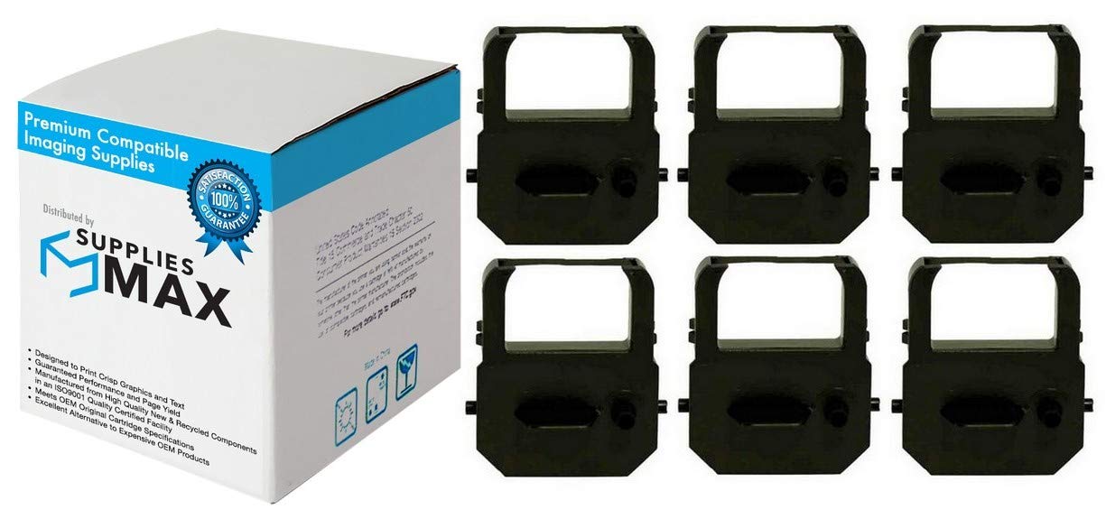 SuppliesMAX Compatible Replacement for Acroprint 175/3901/ATT-310/ES-700/ES-900/Patriot Black Time Clock Printer Ribbons (6/PK) (ACT021080BK)