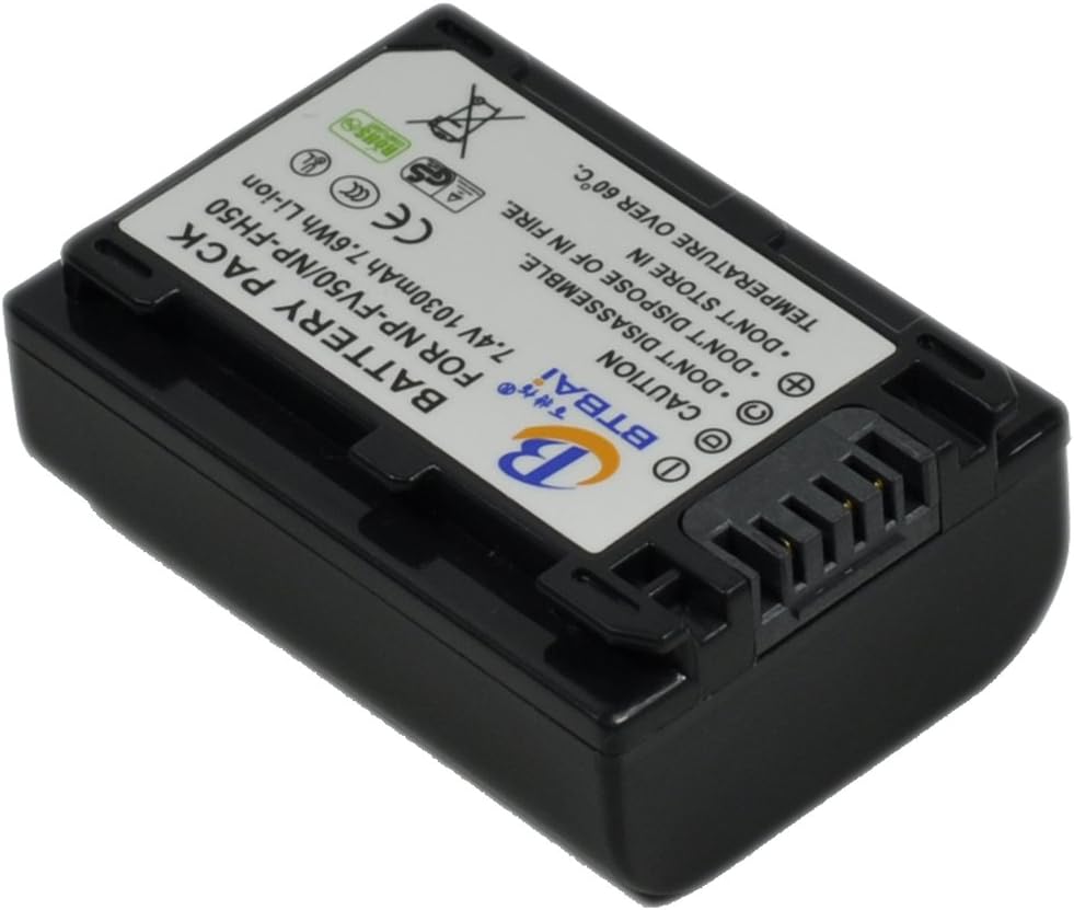 Replacement for Sony NP-FH30, NP-FH40, NP-FH50, FH60, FH70, FH100 Infolithium H Series Digital Camera Battery