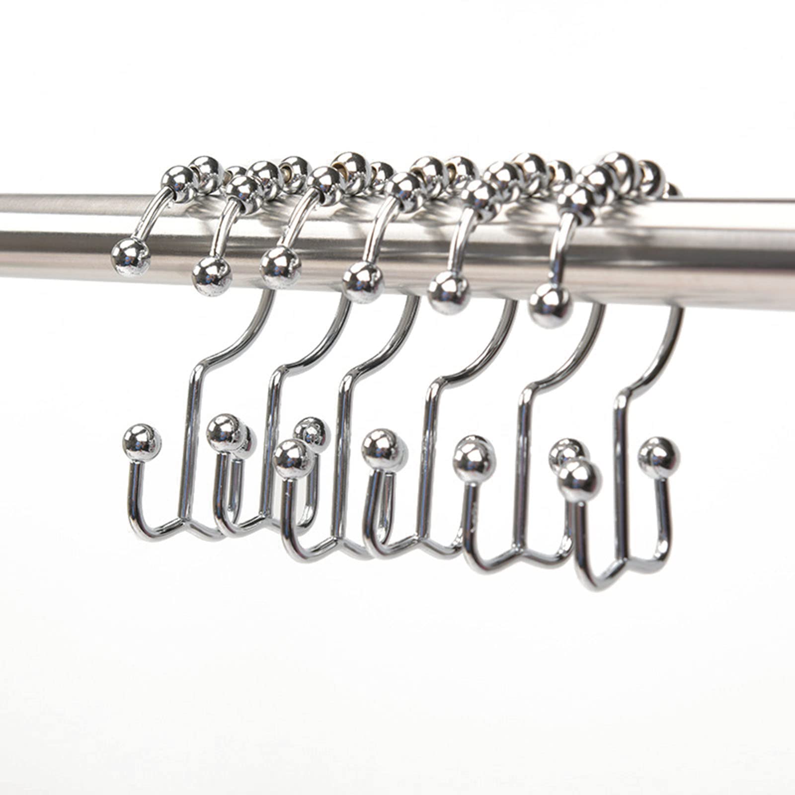 EISTEE Anelli per tende, ganci per tende, anelli da appendere, 12 ganci per tende da doccia in acciaio inox, per appendere aste da bagno, anelli facili da scivolare, g (colore : B)