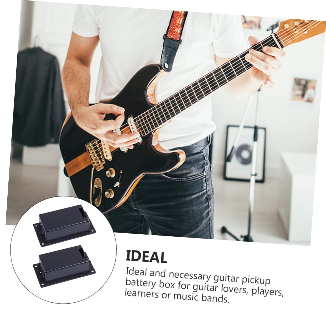 Totority Guitar Pickup Battery Holder Bass Pickup Battery Box Compact for Active