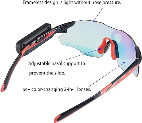 Miniatura 2 de Gafas de sol inteligentes con cámara y video para ciclismo, fotocromáticas para hombres - Lentes de sol polarizadas UV deportivas Full HD 1080p con