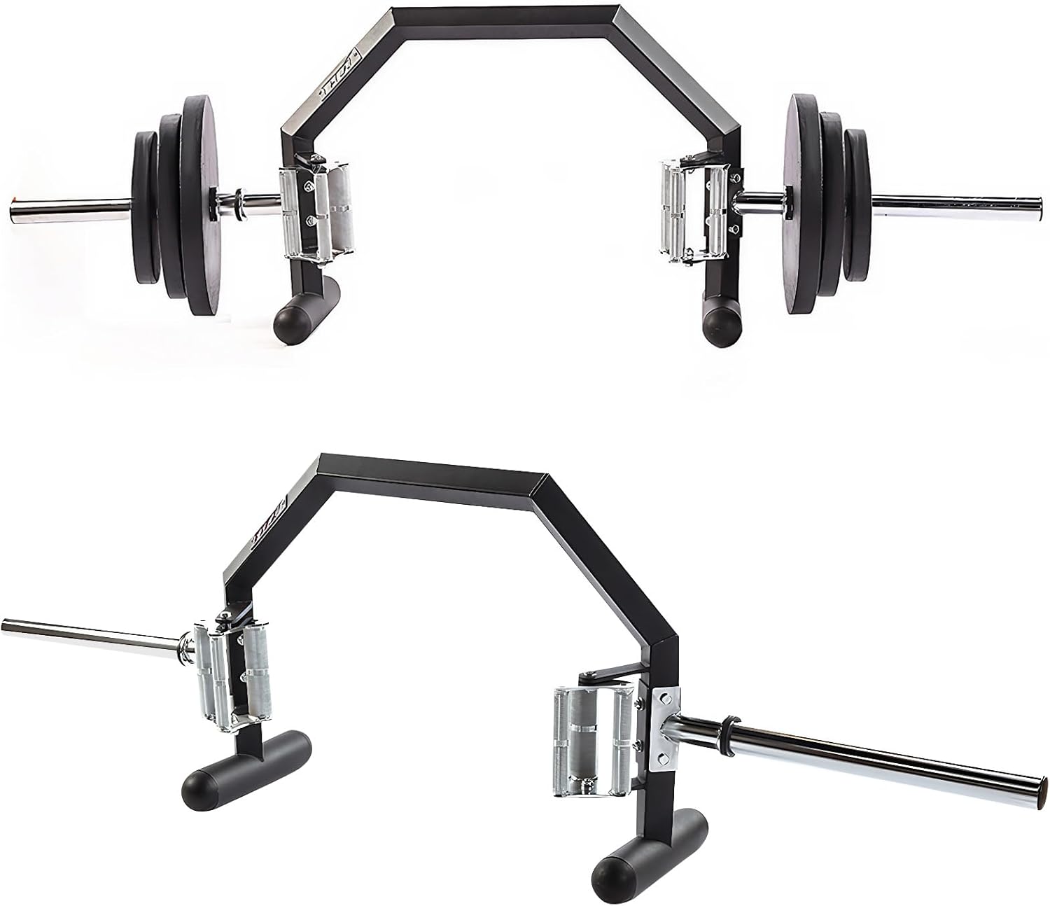 Open Trap Bar 500KG, Hex Trap Bar with 3 Handle Options & 400mm Sleeves, Heavy Duty Hex Bar for Deadlift Squat Farmer Walk, Rackable Standing Design