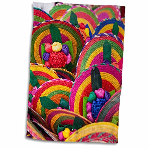 3D Rose Mexico-Cozumel-Woven Fans-Mexican Souvenir-Sa13 Len0048-Lisa S. Engelbrecht Towel, 15" X 22" #TOP19