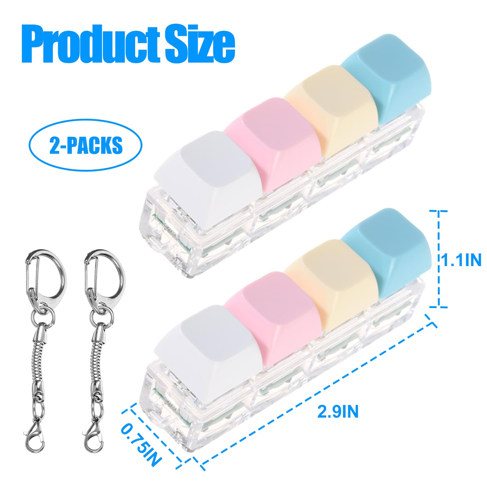 2 PCS Keyboard Fidget Toy, Keyboard Fidget, Fidget Keyboard, Keychain Keyboard - Image 2