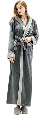 Women Robes Long Soft Hooded Bathrobes 