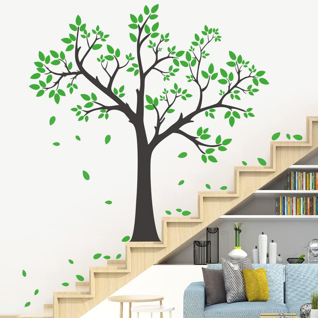 3D Green Tree Wall Decals Leaves Wall Stickers DIY Removable Vinyl Big Trunk Wall Decal for for Kids Girls Boy Bedroom Living Room Nursery Rooms Home Classroom Offices TV Sofa Background Decoration - Image 8