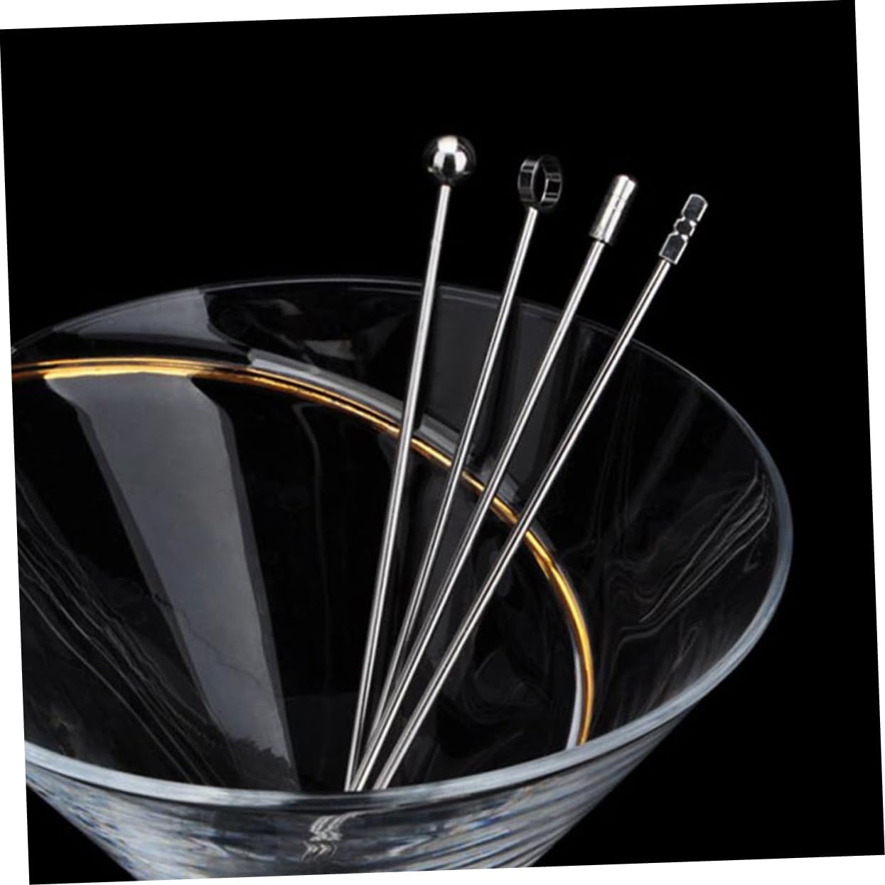 SOLUSTRE 60pcs Stainless Steel Cocktail Picks Smooth Finish Fruit Picks for Parties Home Restaurants Easy to Clean Elegant Design