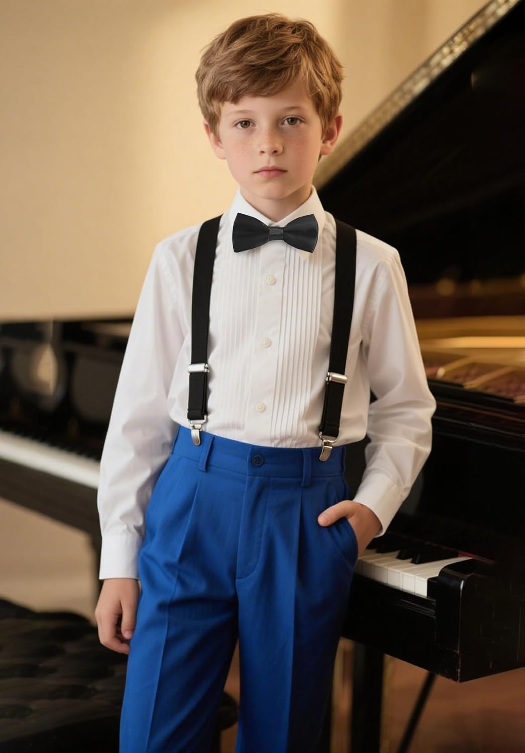 Boy Formal Suit Set Toddler Boy Suspender Outfit - Image 4