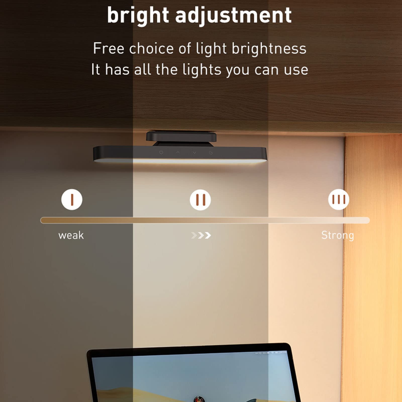 Luce Notturna Magnetica A LED, Luce da Lettura Touch Wireless A Sospensione Ricaricabile USB, Lampada da Parete da Comodino per Camera da Letto con Oscuramento Continuo