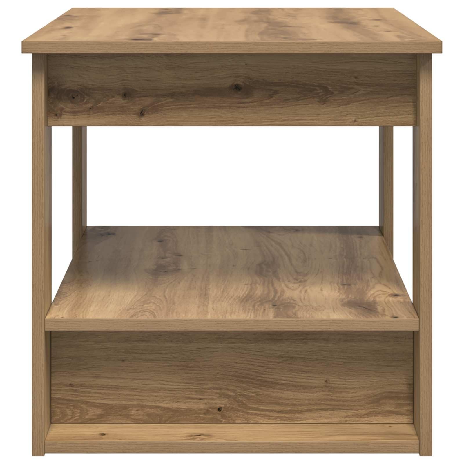 Stolik kawowy z drewna dębowego Artisan, 72 x 50 x 50 cm, materiał drewnopochodny, stół do salonu z miejscem do przechowywania i nogami regałowymi, nowoczesny stolik pomocniczy do salonu