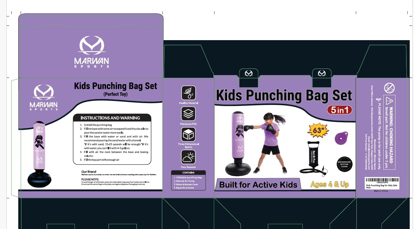 Purple Punching Bag for Kids Girls