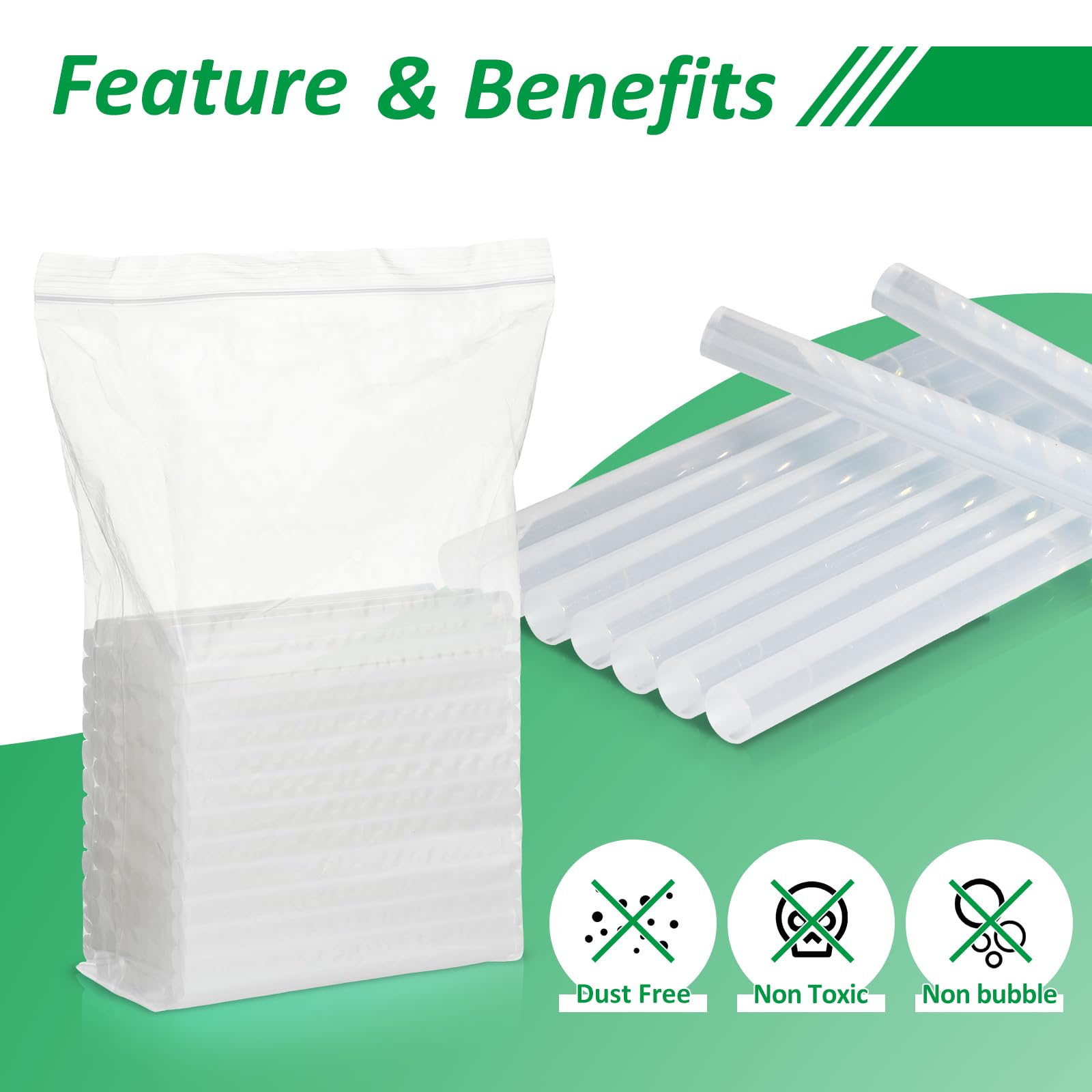 Glenmal Lot de 100 bâtons de colle chaude pour pistolet à colle, 15,2 cm de long x 1,1 cm de diamètre, bâtons de colle thermofusible compatibles avec la plupart des pistolets à colle, pour projets