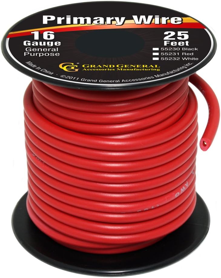 Grand General 55231 Red 16-Gauge Primary Wire