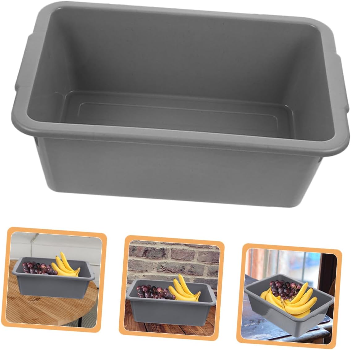 3pcs Commercial Bus Tub Heavy Duty Pp Shatter-Resistant Laundry Basket Stacking Storage Bin for Kitchen