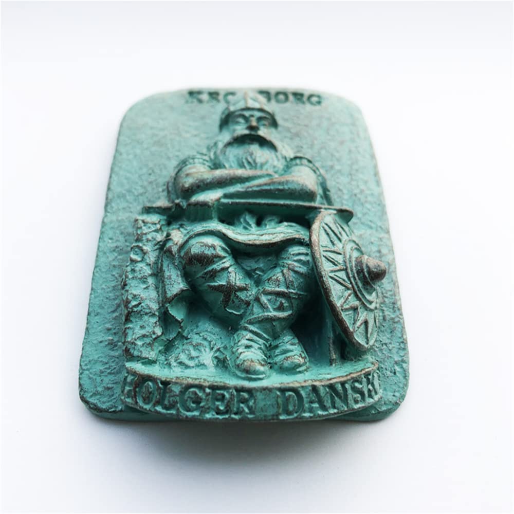 MUYU Magnetino 3D Kronborg Holger Danske Danimarca - Souvenir E Magnete Per Frigorifero, Decorazione Casa E Cucina, Regalo Di Viaggio, 6 X 8.5 Cm, Fatto A Mano In Resina