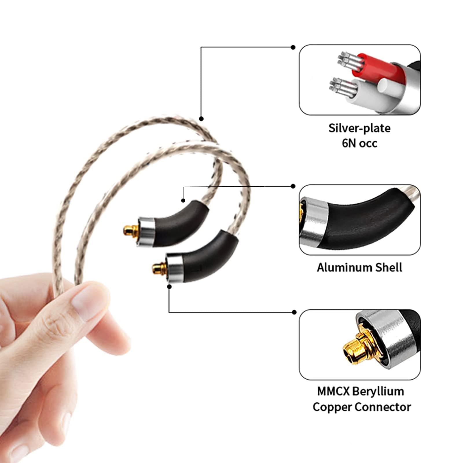 MMCX 3.5MM replacement cable for headphones Shure SE846 / 535/215 /425 Sony XBA-A3 /A2/H2 /H3 /300AP N1AP / N3AP / Z5/ M7 /M9 /Z1R JVC FX850/ Logitech UE900 900S - Image 3