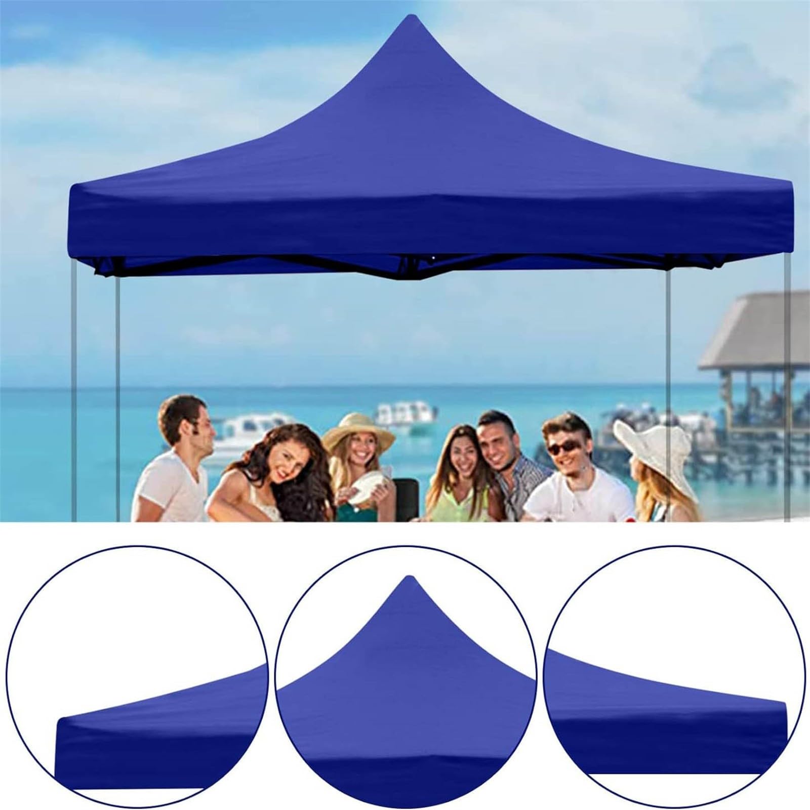 Ersatzdach für Faltpavillon 3x3m - Wasserdicht & UV-beständig | Gazebo Roof Replacement Cover | Für Garten, Camping & Party-Veranstaltungen (Blau, 2.5x2.5m)