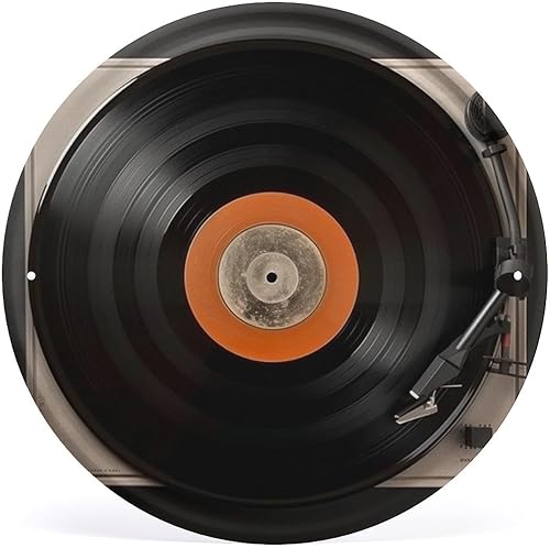 Miniatura 11 de Arte circular de metal para colgar en la pared de hierro, mezcla azul y marrón, letrero de lata industrial vintage con agujeros preperforados, arte