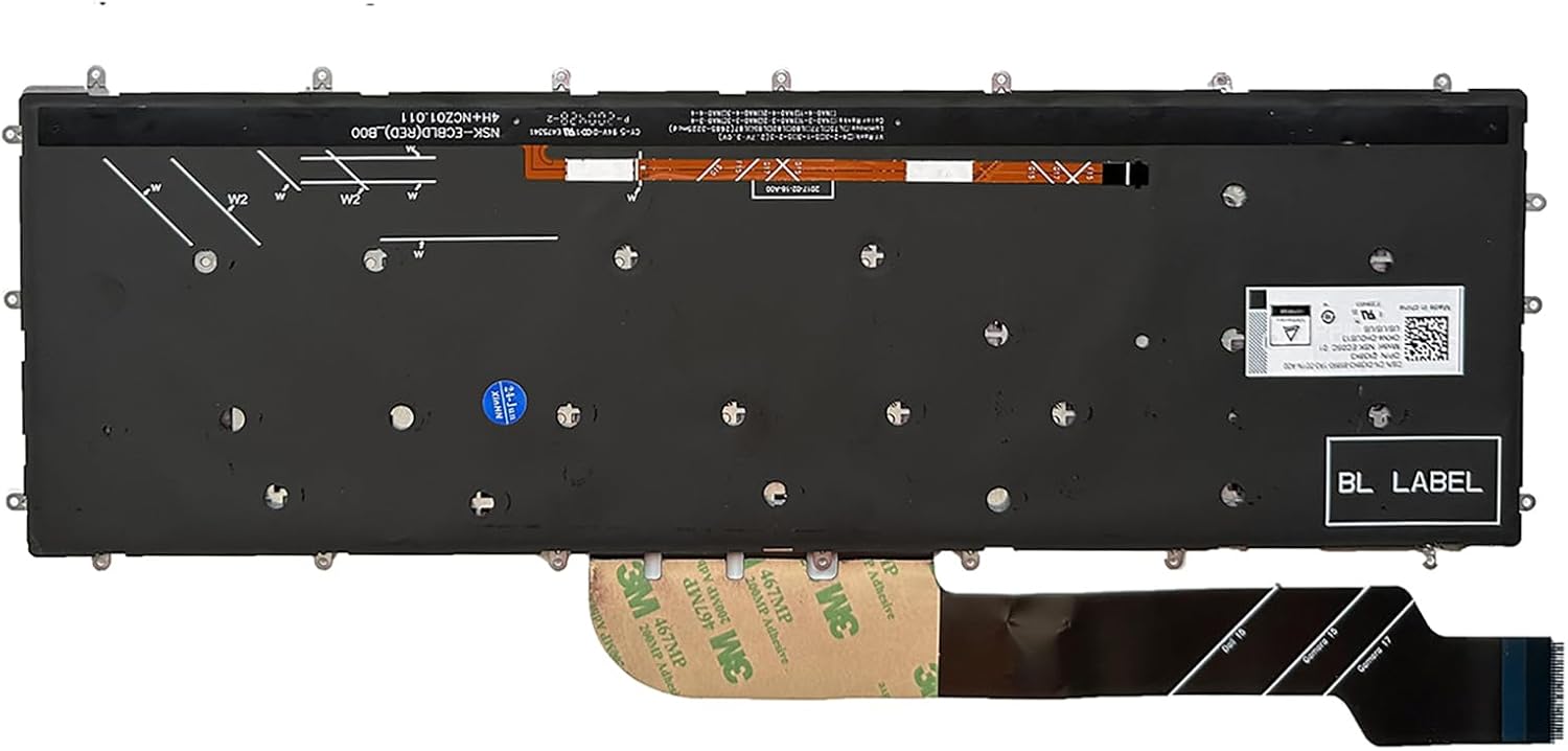 Laptop Replacement US Layout Red Backlight Keyboard for 3579 3583 3779 5565 5567 5570 5575 5587 7566 7567 7577 7588 5765 5767 5770 5775 7773 7778 7779 Series Red Letter 03R0JR