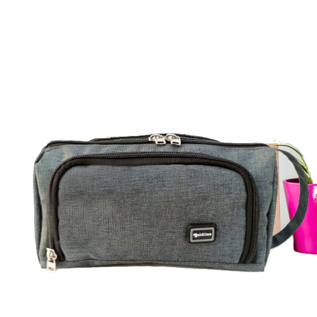 GOLDLINE High Large Stationery Storage Pouch/Portable 4L Stylish Simple Pencil Case/Cosmetic or Desk Organizer Bag with Zipper for School, Office, Travel/Multipurpose Pouch for Girls & Boys (Grey) (B094ZKDXW8) Amazon Price History, Amazon Price Tracker
