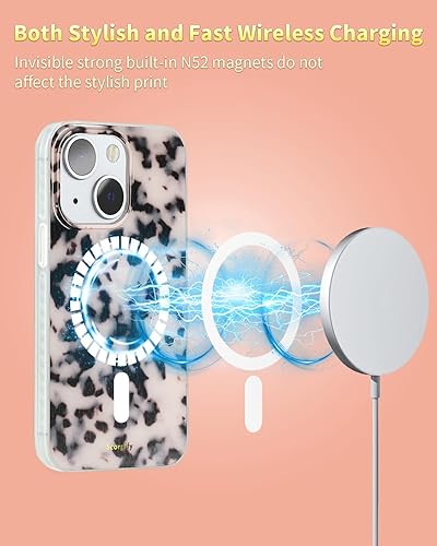 Miniatura 206 de SCORPIFY Funda para iPhone 14 [compatible con MagSafe] con diseño de mármol azul fantasía, bonita funda magnética para teléfono para mujeres, niñas