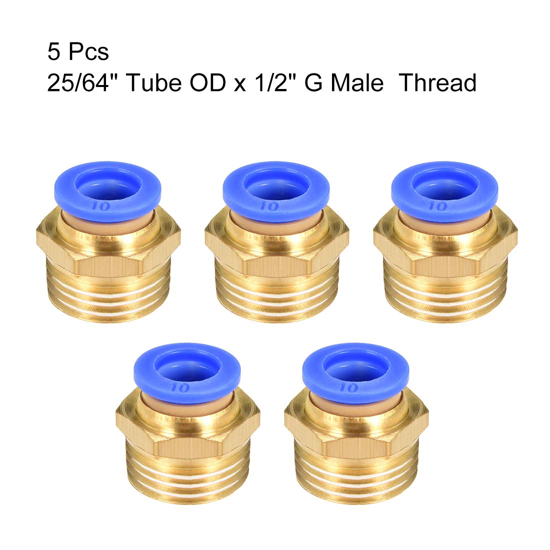 8 Raccords Rapides 1/8" G Filet Droit Mâle - Pour Tube 6 Mm OD, Pression 0-9 MPa, Laiton Et Plastique