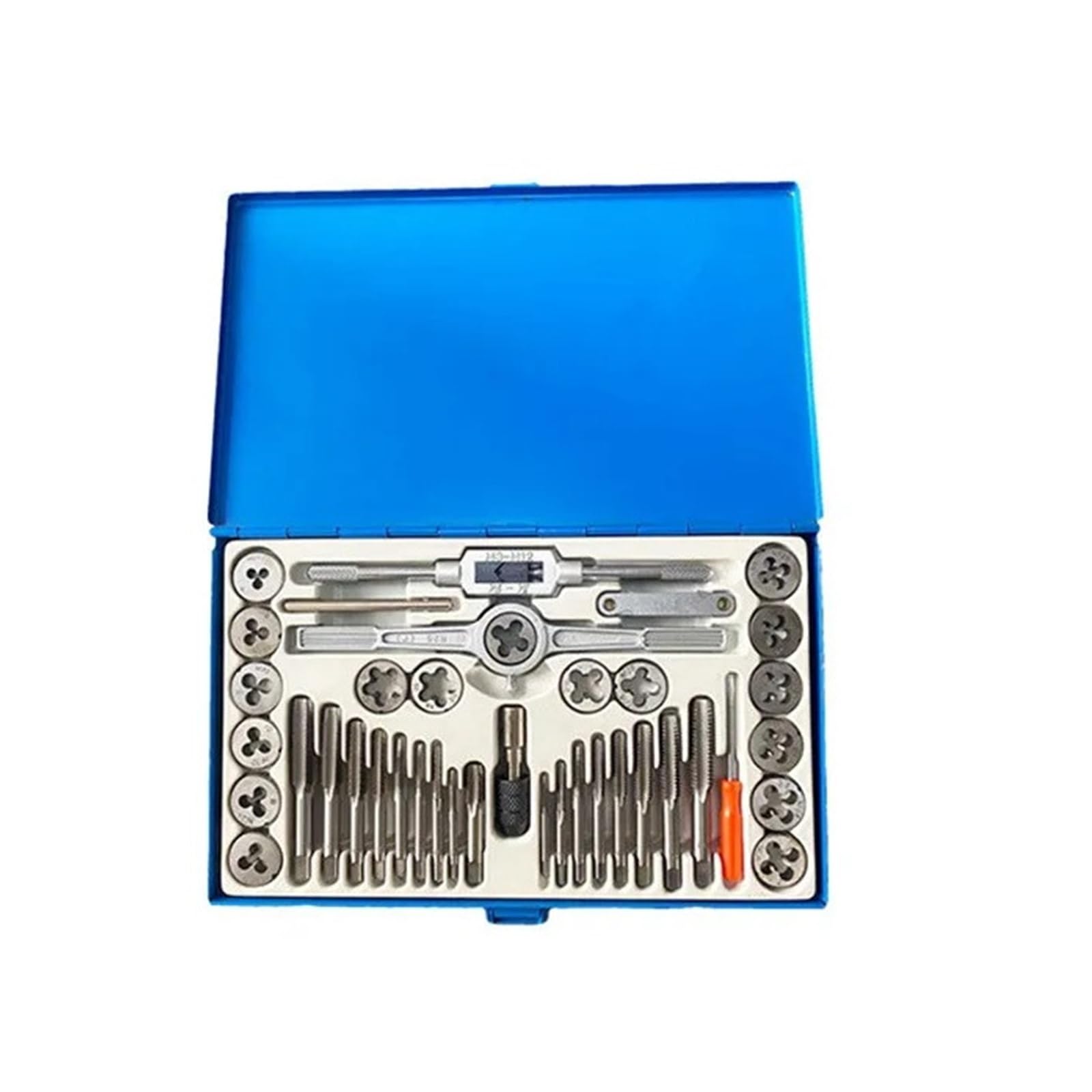 Juego de 40 machos y terrajas métricos e imperiales, utilizados para la combinación Manual de Herramientas de reparación y roscado de roscas internas y externas (40 Piezas-imperiales)