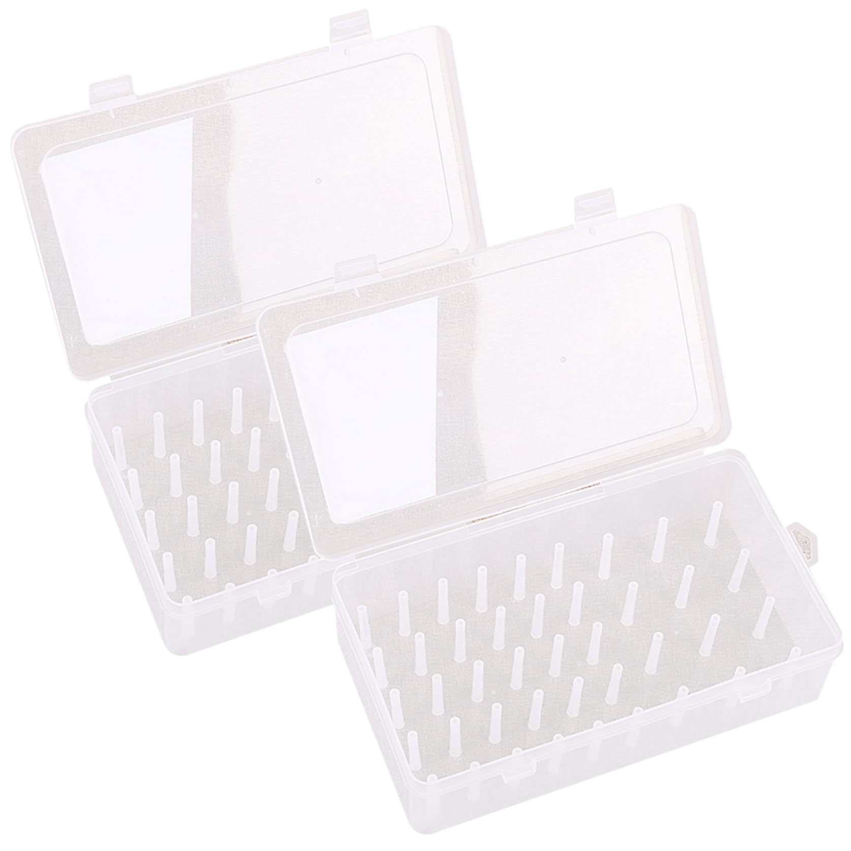 Almacenamiento de Hilo de Coser Capacidad para 42 Carrete 2 Piezas Porta Hilo Almacenamiento de Carrete de Algodón Visible Vacío Caja de Costura de Plástico a Prueba de Fugas para Carretes de Bo