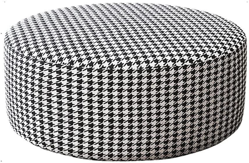 Tabouret bas rembourré et repose-pieds salon à carreaux élégant