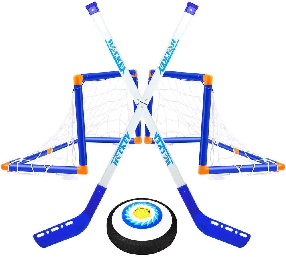 chifans Electric Hockey LED Suspension Sport Hockey Game Set, With 2 Football Goal, 2 Goal Net, 2 Hockey Stick And 1 Suspension Ice Hocky Indoor Training Toys Sports For Boys Girls