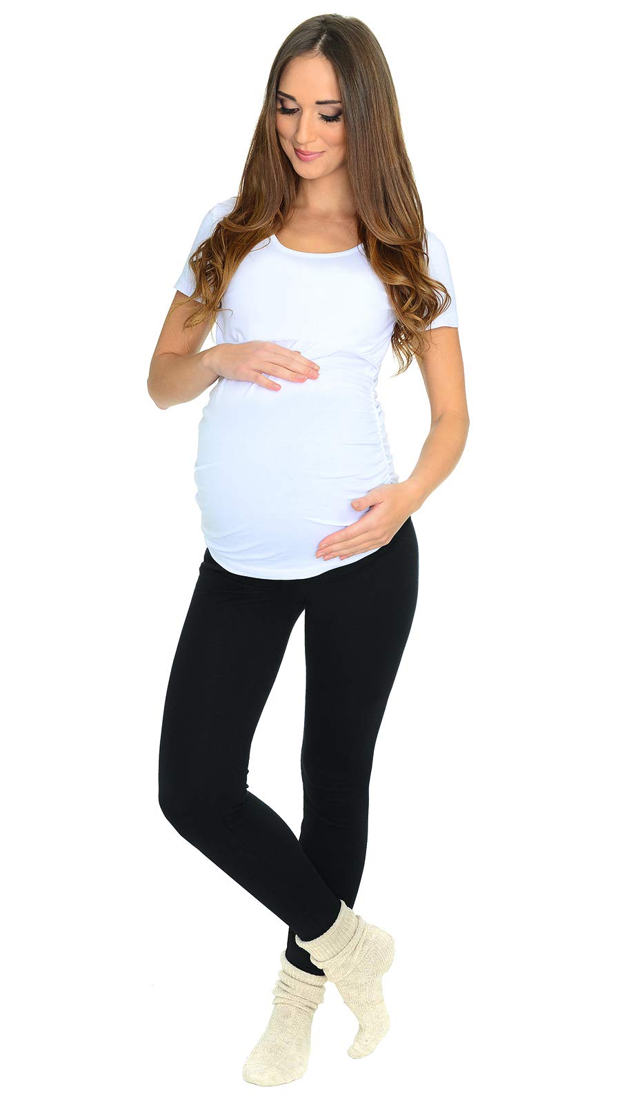 Mija – długie legginsy ciążowe/legginsy ciepłe na zimę/bawełna 7203