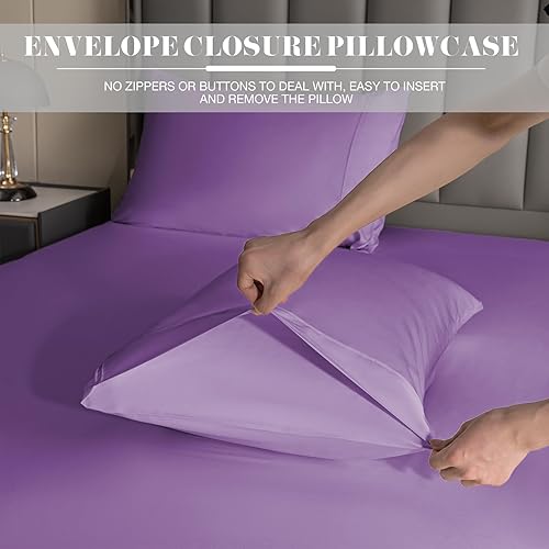 Miniatura 4 de Whitney Home Textile Sábanas King de bambú 100% viscosa, sábanas orgánicas de lujo de 4 piezas para cama tamaño King, juego de sábanas y fundas de