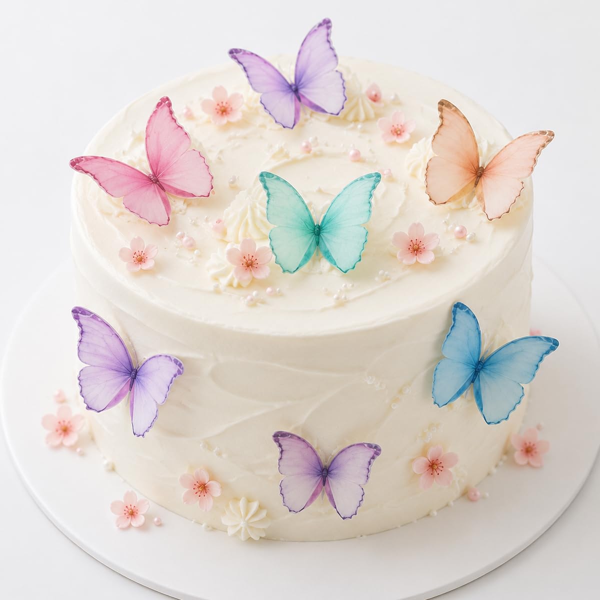 Mariposas comestibles para decoración de tartas, juego de 61 – 2 pulgadas de tamaño grande para tartas y cupcakes, decoración de tartas de mariposa
