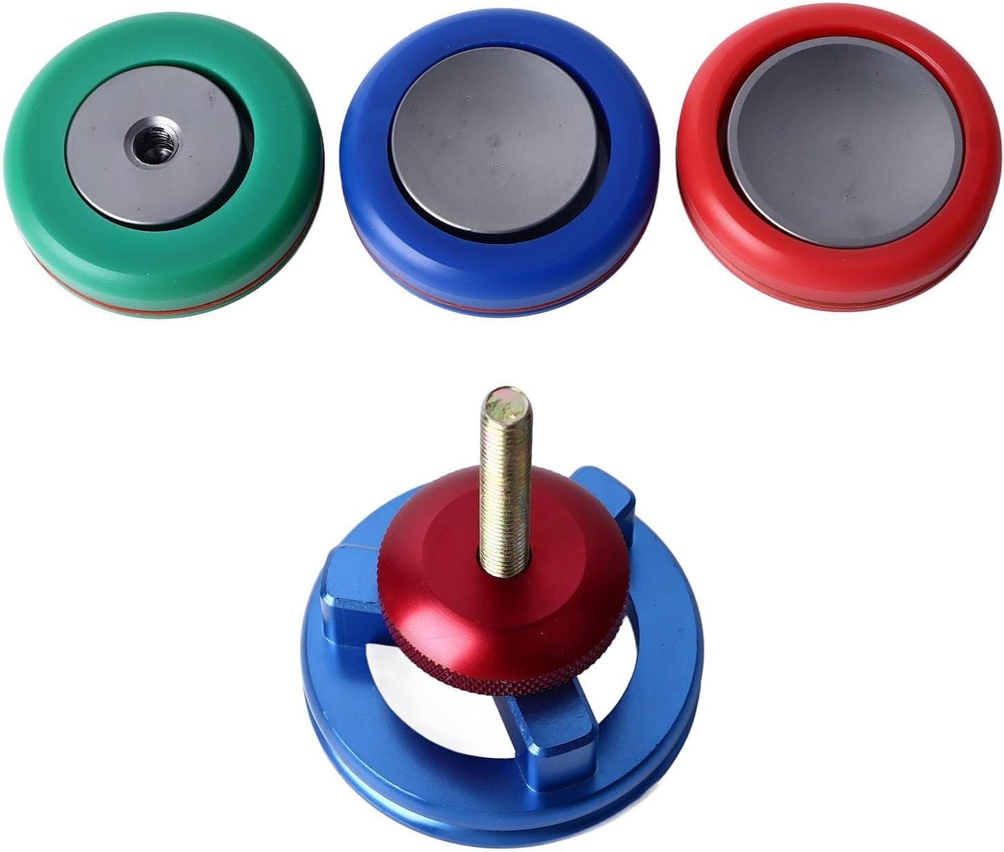 Aprivetro per orologi con 3 punte gomma, 3 metallo e base stabile | Punte intercambiabili in gomma e metallo con base stabile per rimuovere in modo controllato vetri e coperture compatibili.