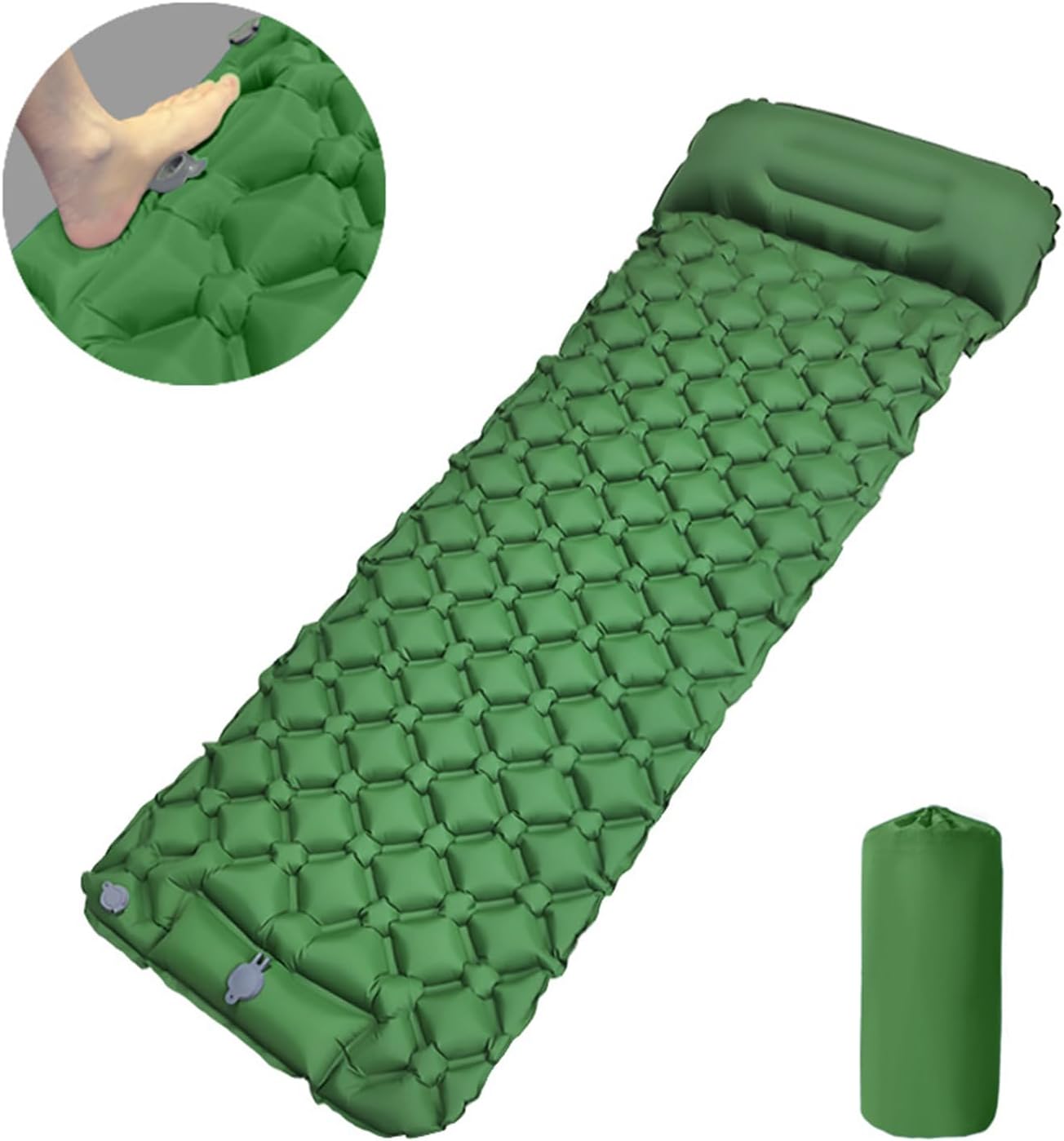 Camping Sleeping Mat Folding Pad Inflatable with Pillow Backpacking Camping Air Mattress Outdoor Inflatable Sleepings with Pillow