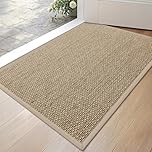 DEXI Door Mat 43 x 76 cm, Non-slip Dirt Trapper Doormat Inside with Rubber Backing, Low Profile Indoor Floor Mats for Hallway Entrance, Doorways, Porch, Beige